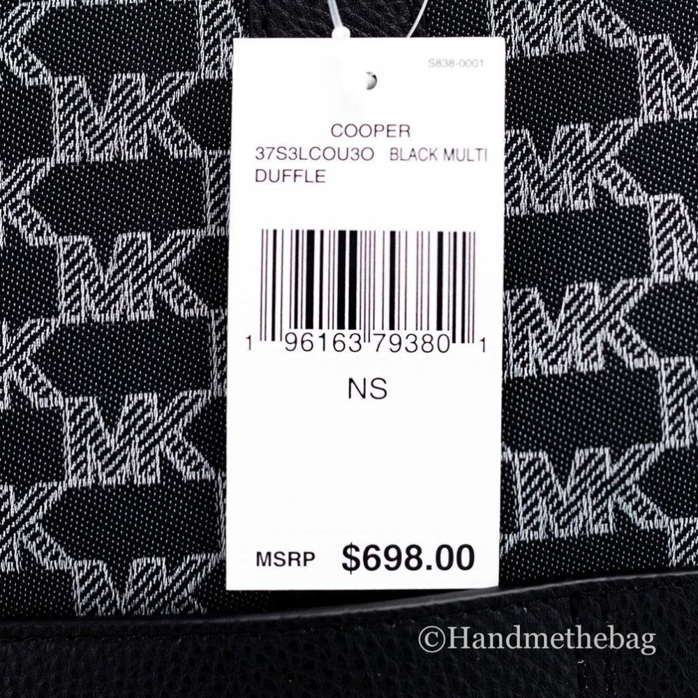 NEW Michael Kors Bag Cooper Black Signature Duffle Travel Luggage Bag NWT - Picture 3 of 5
